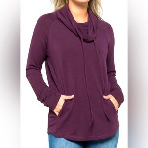 Pink Clover Purple Cowl Neck Shenaya Knit Sweater (Size S)